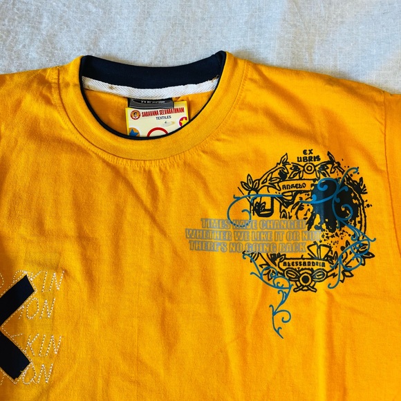 Mens yellow cotton t-shirt - Picture 5 of 7